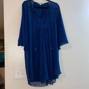 Diane Von Furstenberg Silk Fleurette Caftan Dress